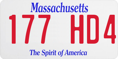 MA license plate 177HD4