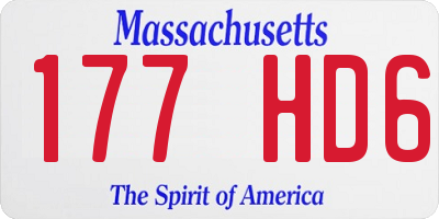 MA license plate 177HD6
