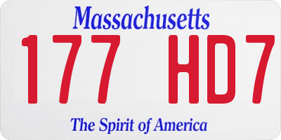 MA license plate 177HD7