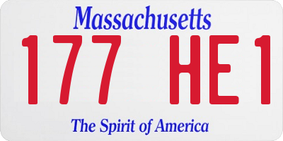 MA license plate 177HE1