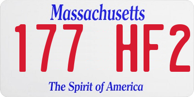 MA license plate 177HF2