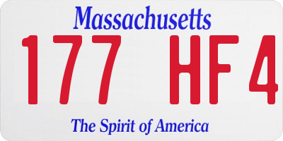MA license plate 177HF4