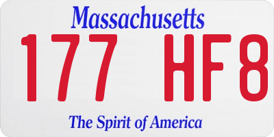 MA license plate 177HF8