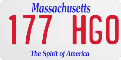 MA license plate 177HG0