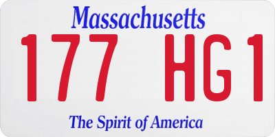 MA license plate 177HG1