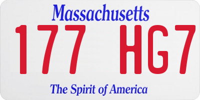 MA license plate 177HG7