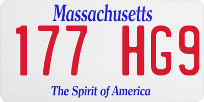 MA license plate 177HG9