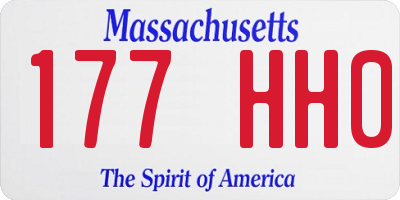 MA license plate 177HH0