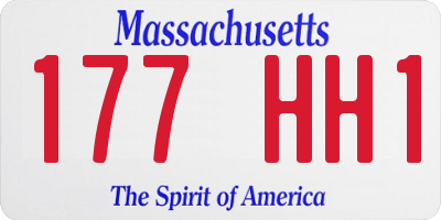 MA license plate 177HH1