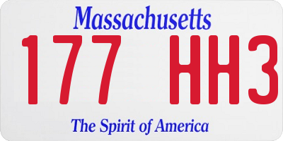 MA license plate 177HH3