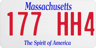 MA license plate 177HH4