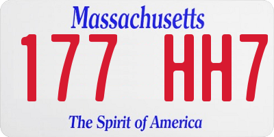 MA license plate 177HH7