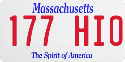 MA license plate 177HI0