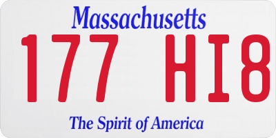 MA license plate 177HI8