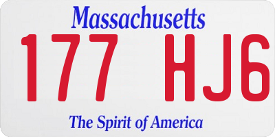 MA license plate 177HJ6
