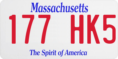 MA license plate 177HK5