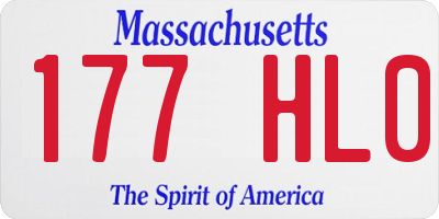 MA license plate 177HL0