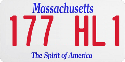 MA license plate 177HL1