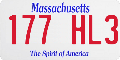 MA license plate 177HL3