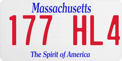 MA license plate 177HL4