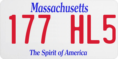MA license plate 177HL5