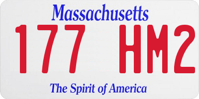 MA license plate 177HM2