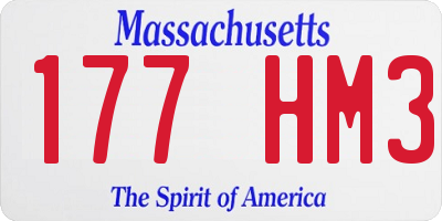 MA license plate 177HM3