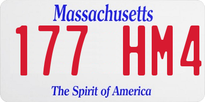 MA license plate 177HM4