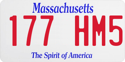 MA license plate 177HM5