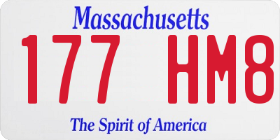 MA license plate 177HM8