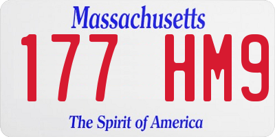 MA license plate 177HM9