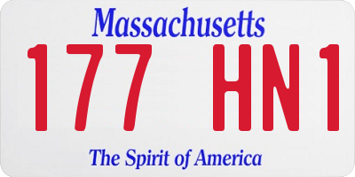 MA license plate 177HN1