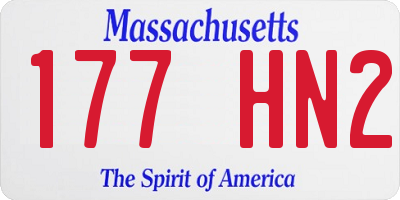 MA license plate 177HN2