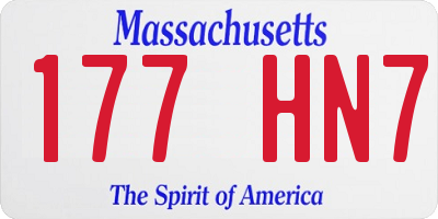 MA license plate 177HN7