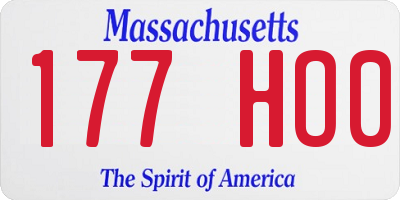 MA license plate 177HO0