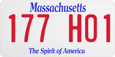 MA license plate 177HO1