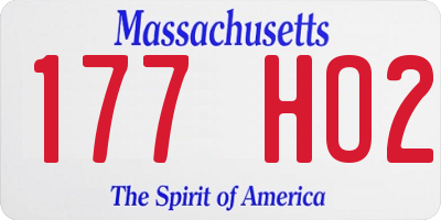 MA license plate 177HO2
