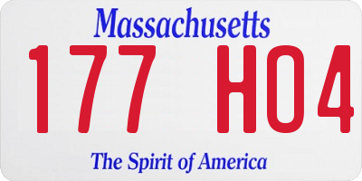 MA license plate 177HO4