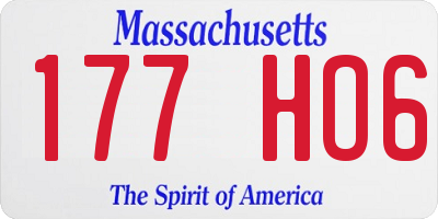 MA license plate 177HO6