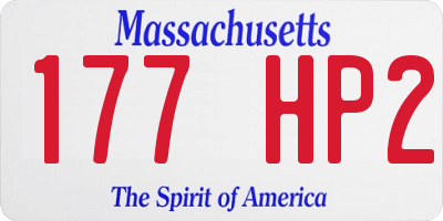 MA license plate 177HP2