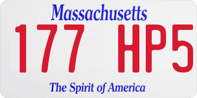 MA license plate 177HP5