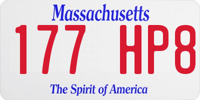 MA license plate 177HP8