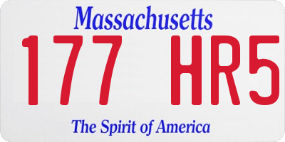 MA license plate 177HR5