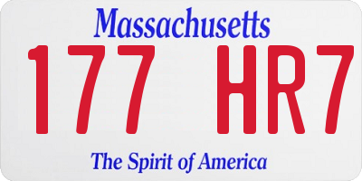 MA license plate 177HR7