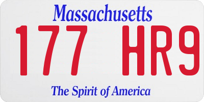 MA license plate 177HR9