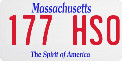 MA license plate 177HS0