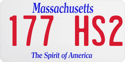 MA license plate 177HS2