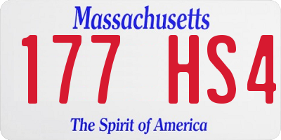 MA license plate 177HS4