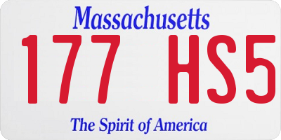 MA license plate 177HS5