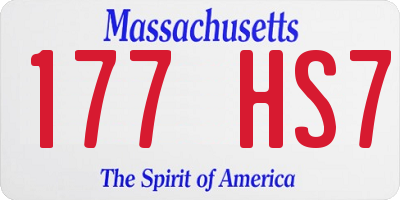 MA license plate 177HS7